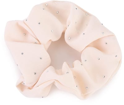 Michelle Bijou - Scrunchie Met Strass Steentjes - Beige