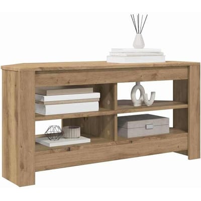 vidaXL - HoekTVKabinet - 102 - x - 40,5 - x - 45 - cm - Artisan - Eiken - Bewerkt - hout