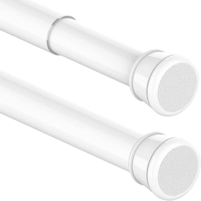 Famanu - Gordijnroede zonder boren 62-85 cm wit, uitschuifbare douchestang Ø25 mm voor badkamer of kledingkast