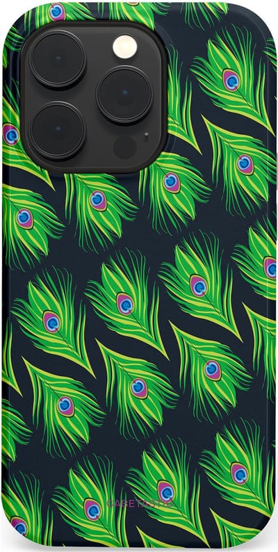 Casetastic Hoesje Geschikt voor Apple iPhone 14 Pro Magsafe - Stijlvolle Beschermende Duo-layer Case - Veren van verleiding