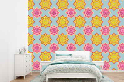 Behang - Fotobehang Flower Power - Design - Hippie - Breedte 360 cm x hoogte 260 cm