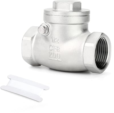 304 Stainless Steel 1/2" BSP Stainless Steel Check Valve, Female x Female Thread, Backflow Prevention - ShopVlot