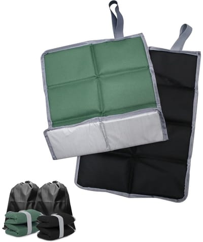 GELLDG Warme zitkussens - Set van twee - Zitkussens voor buiten - Opvouwbaar - Comfortabel en waterdicht - Geschikt voor picknicks, kamperen in de buitenlucht, wandelen - Inclusief opbergtas