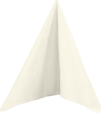 Servetten - 20x - creme wit - 33 x 33 cm - papier - lunch/diner servetjes - Tafeldecoratie 3-laags papieren wegwerp servetjes