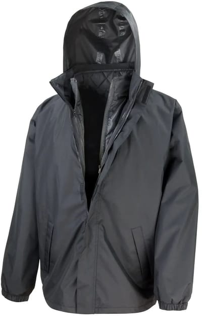 Result 3-in-1 Jacket With Quilted Bodywarmer RT215X - Black - 3XL