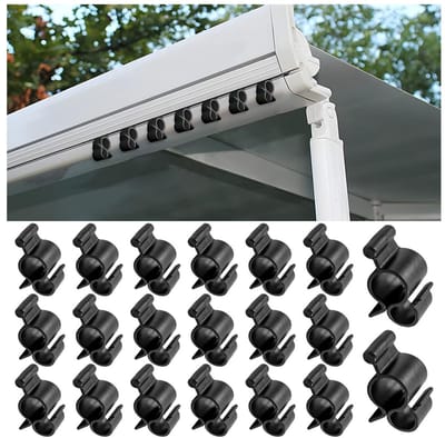Dailygoods- Luifelhaken 20 stuks - S-vormige Ophanghaken - Camperhaken - Zelfklevend - Voor Tent/Decoratie - ABS-kunststof, Corrosiebestendig