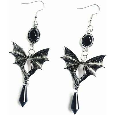 Boucles d'oreilles Chauve-souris Vampire Gothique pour Femmes Hommes Chauve-souris de Nuit Festival des Fantômes Punk Rock Hip Hop Boucle d'oreille Cadeau de Fête Bijoux black