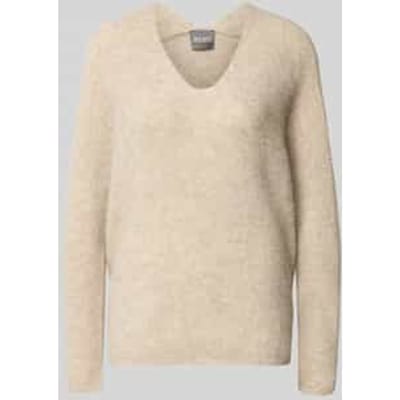 Gebreide pullover van wolmix met v-hals model 'THORA'