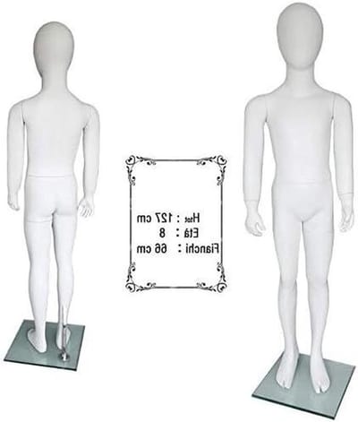 Kinder Etalagepop - Kledingpop Kind - Kleding Presenteren - Mat Wit Glasvezel - 127 cm Hoog - Wit