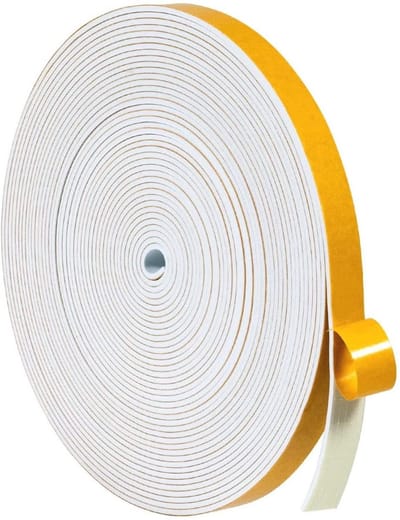 Tochtstrip Tape 12 mm x 1,5 mm - Zelfklevende Schuimstrip voor Deur en Raam - 10 m