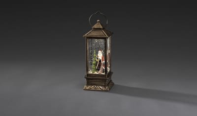 Konstsmide 2888 - Kerstdecoratie - 1 lamps LED sneeuwlantaarn met kerstman - 11x27 cm - op batterij - voor binnen - warmwit