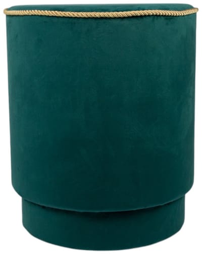 poef fluweel goud petrol 38x38x45cm