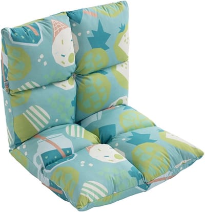 howa 2 in 1 Kinderfauteuil + Kinderlounger Vloerstoel vor Kinderen - 6-voudig verstelbare rugleuning "colorful blue" 8604