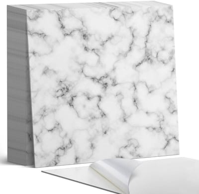 Coloray Plaktegels - Geaderd marmerpatroon Zelfklevende Tegels - 20 cm x 20 cm - Zwart Plaktegels - 20 stuks - Vierkant PVC Tegels - Plaktegels Badkamer - Plaktegels Vloer - Vinyl Tegels - Wandtegel Zelfklevend