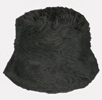 Bucket Hat Pluche Bont- Zwart - Vissershoedje - Volwassenen - One Size - Unisex