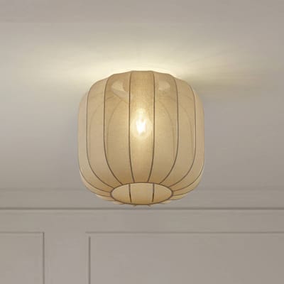 Lindby - plafondlamp - 1licht - Stof - H: 32 cm - E27 - grijs