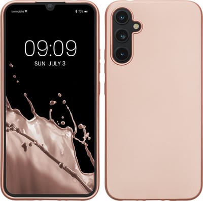 kwmobile telefoonhoesje geschikt voor Samsung Galaxy A34 5G - Hoesje voor smartphone - Back cover in metallic roségoud