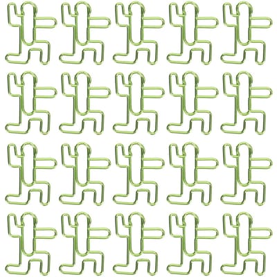 20 stuks cartoon paperclips in mensvorm voor creatieve metalen modelbouw en knutselprojecten, groen
