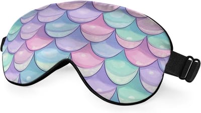 Lichtblokkerend Slaapmasker met Zeemeermin Schubbendesign Zacht en Verstelbaar