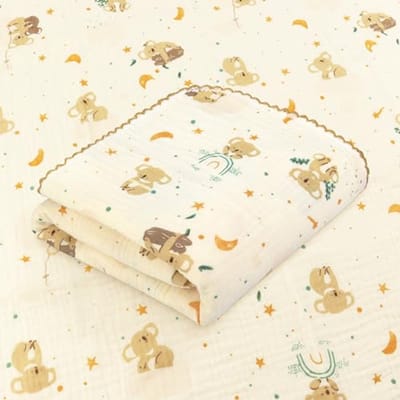 Omgoods - Muslin Babydeken van 110 x 100 cm met Koala Design
