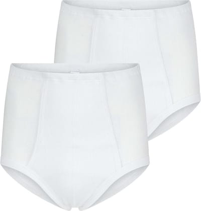Startex / 2-pak taille heren slip rib - M - Wit - Onderbroek heren - M