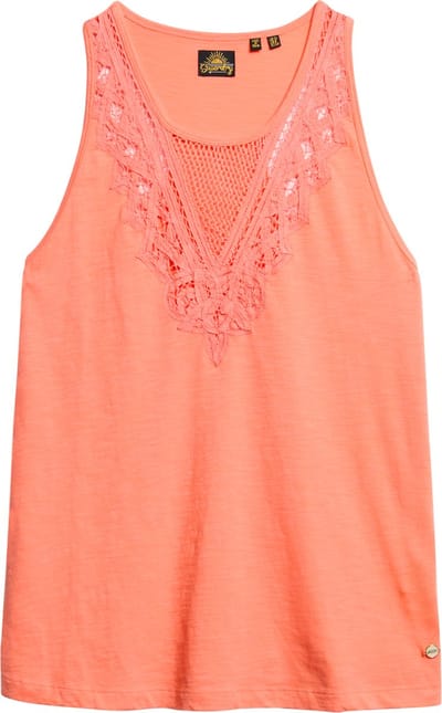 Superdry JERSEY LACE VEST Dames Top - Maat XL