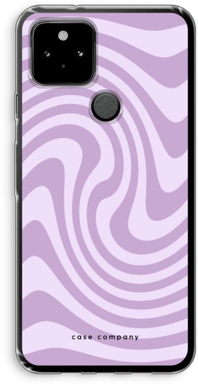 Case Company® - Hoesje geschikt voor Google Pixel 5 hoesje - Swirl Paars - Soft Cover Telefoonhoesje - Bescherming aan alle Kanten en Schermrand