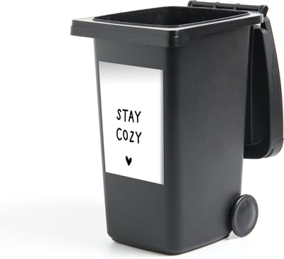 Container sticker Engelse quote Stay cozy met een hartje - 40x60 cm - Kliko sticker