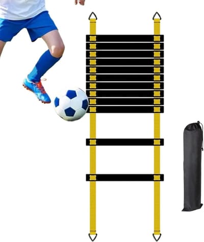 Sporttrainingsladder - Voetbal Ladder - Coördinatie Verbeteren - Direct Klaar Voor Gebruik - 6 meter - Geel