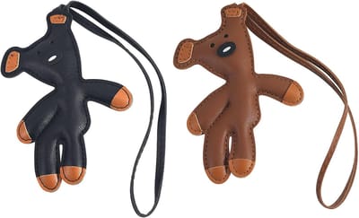 Thijox - 2 Stuks Beren Sleutelhanger - Schattige PU Leer Beer - Handtas Accessoire - Sleutelhanger voor Portemonnee, Auto en Tas Charms - Compact en L