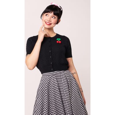 Hell Bunny - Rockabilly Cardigan - CLAUDIE CARDIGAN - XS tot XXL - voor Vrouwen - zwart