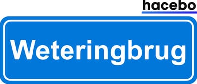 Hacebo - Plaatsnaam Sticker - 29x10 CM - Weteringbrug sticker - Verkeersborden sticker - grappige cadeaus - Weteringbrug