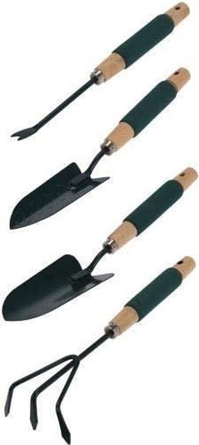 Pro Garden Tuingereedschapsset 27 Cm Staal/hout Groen 4-stuks