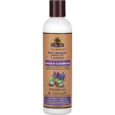 Okay Pure Naturals, Black Jamaican Castor Oil, Leave-In Conditioner, Lavender, 8 fl oz (237 ml) brown