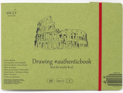 SMLT schilderalbum acryl- en olieverf wit 24,5x17,6cm 290gr 8 vel.