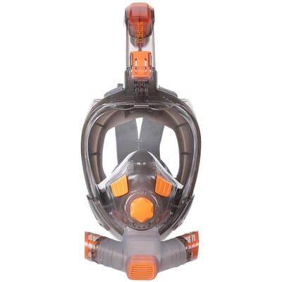 Snorkel Volledige Gezichtsbedekking met Opvouwbare Droge Snorkelbuis Anti-condens Anti-Lek Snorkel Gezichtsbedekking S-M gray