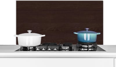 Spatscherm keuken 100x50 cm - Kookplaat achterwand Patroon - Hardhout - Plank - Muurbeschermer - Spatwand fornuis - Hoogwaardig aluminium