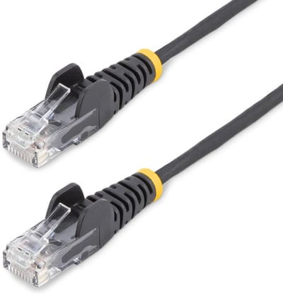 StarTech.com 5m Dunne CAT6 Ethernet Kabel, Zwart, Snagless, 100W PoE, UTP, LSZH, 28AWG Pure Koperdraad, Slim RJ45 Netwerk Patchkabel met Trekontlasting, Fluke Getest