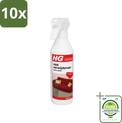 10 x HG Vlekverwijderaar Extra Sterk 500 ml - Grootverpakking - Vlekkenverwijderaar - Hardnekkige Vlekken - Tapijt Schoonmaken - Meubelstof Schoonmaken - Autobekleding Schoonmaken