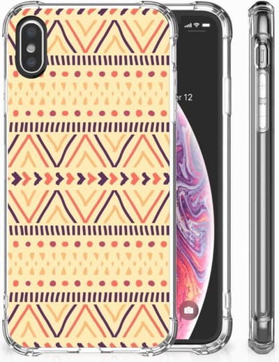 Apple iPhone X | Xs Doorzichtige Silicone Hoesje Aztec Yellow