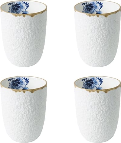 Cappuccinomok Blauw Bloesem - Porselein - 380 ml - 4 stuks