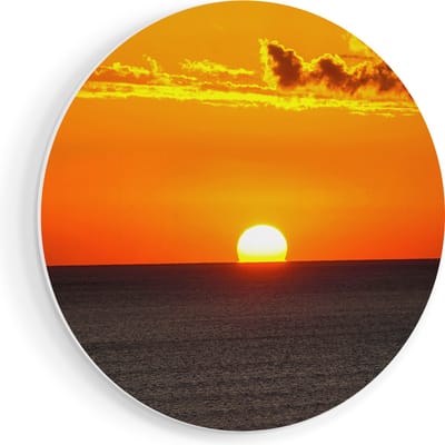 Artaza Forex Muurcirkel Oranje Zonsondergang In De Oceaan - 60x60 cm - Wandbord - Wandcirkel - Rond Schilderij - Wanddecoratie Cirkel
