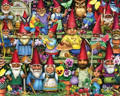 1000 Stuks Puzzel met Kerstthema Dwergen - Mooi Groen Landschap - Hoge Kwaliteit