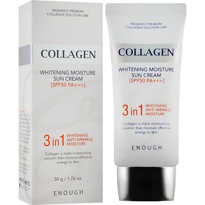 GENOEG Collageen Whitening Vocht Zonnecrème SPF50+/PA++++ 50g white