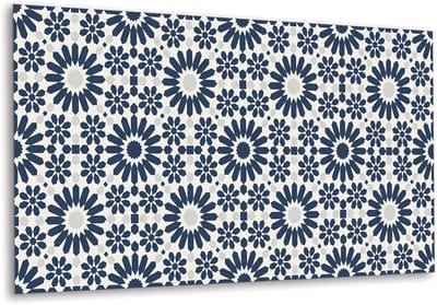 Tulup PVC Wandpaneel - Bloemenmotief Vinyl Wandpaneel - 100 cm x 50 cm - Grijs Zelfklevend Wandpaneel - 1 stuk - Wandbekleding Vinyl - Mozaïek Wandpaneel - PVC Muurpaneel - Plaktegels Keuken en Badkamer