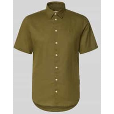 slim fit vrijetijdsoverhemd van mix van katoen en linnen model 'AKSEL'