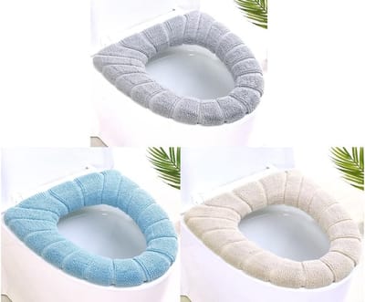 3PCS Wasbare Toiletbril Omhulsel, Warme Toiletzitting Bescherming, Comfortabele Toilettenzitting in 3 Kleuren
