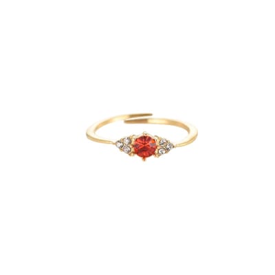 Bijoutheek Ring (Sieraad) Kleine Stenen rood One Size