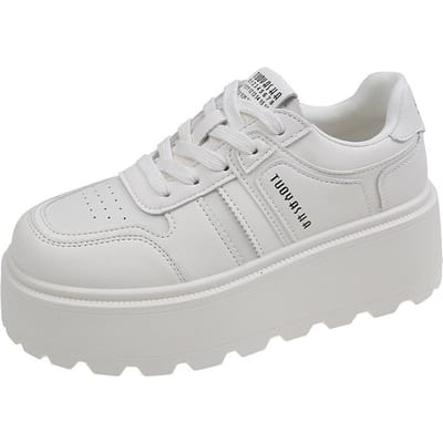 Platform Witte Schoenen Dames Nieuwe Alles-Passende Hoogte Verhogende Binnenzool Sport Board Schoenen Dames Lente 40 white