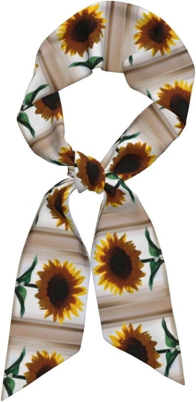 Dames Sjaal - Mode Accessoire - Outfit Completeren - Zijdezacht Polyester - 120 cm - Zonnebloem Print